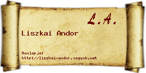 Liszkai Andor névjegykártya